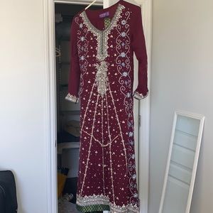 Formal Pakistani gown dupatta and trouser